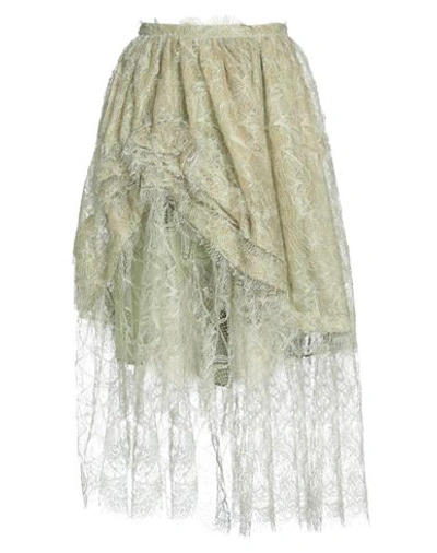 Ermanno Scervino Woman Maxi Skirt Sage Green Size 6 Polyester, Polyamide