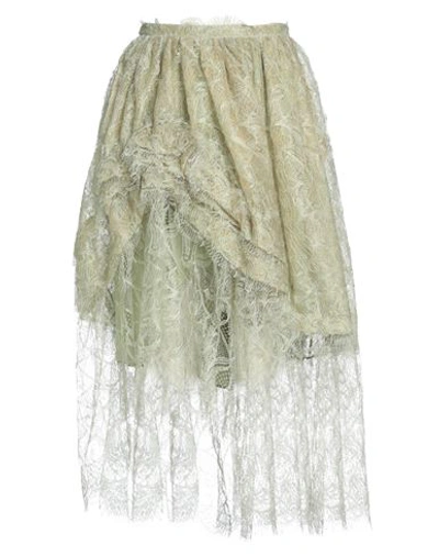Ermanno Scervino Woman Midi Skirt Sage Green Size 4 Polyester, Polyamide
