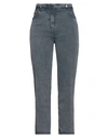 Myths Woman Jeans Slate Blue Size 12 Cotton, Elastane In Blue
