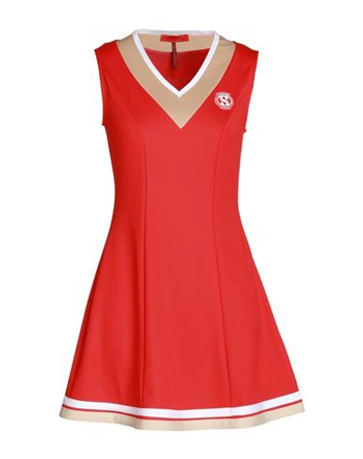 Max & Co. With Superga Woman Mini Dress Red Size L Polyester, Elastane