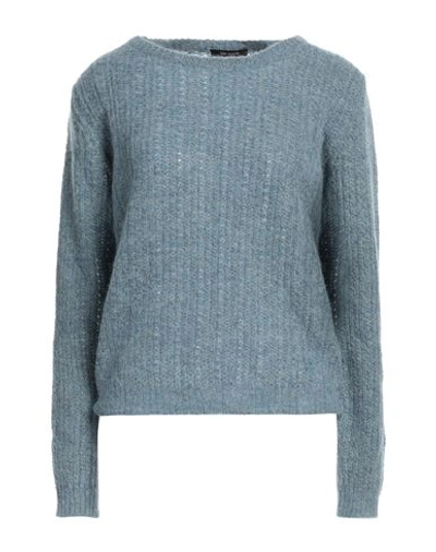 Bellwood Woman Sweater Slate Blue Size L Alpaca Wool, Polyamide, Virgin Wool