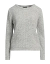Bellwood Woman Sweater Grey Size M Alpaca Wool, Polyamide, Virgin Wool In Grey