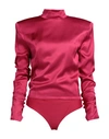 Maria Vittoria Paolillo Mvp Woman Bodysuit Fuchsia Size 6 Viscose, Polyester, Polyamide, Elastane In Pink