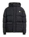 Maison Kitsuné Black Long Down Jacket With High Neck And Fox Head Patch In Nylon Woman In Black