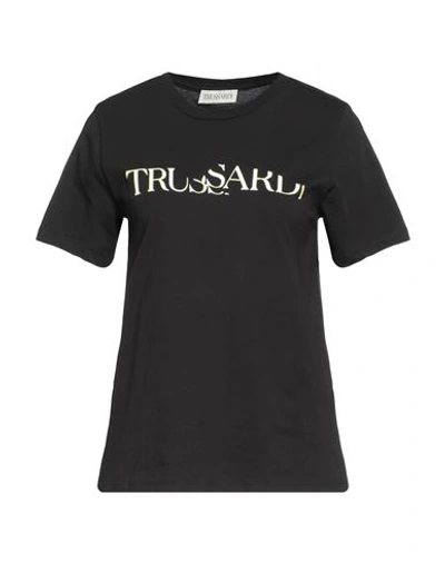 Trussardi Woman T-shirt Black Size M Cotton