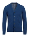 +39 Masq Man Cardigan Blue Size 42 Wool