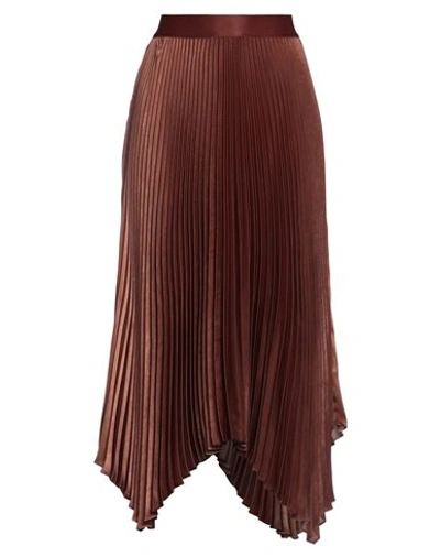 Caractere Caractère Woman Midi Skirt Brown Size 6 Polyester