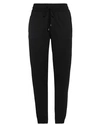Ferragamo Man Pants Black Size M Virgin Wool, Calfskin In Black
