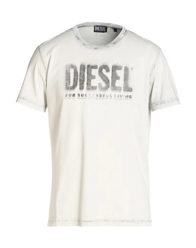 Diesel T-diegor-e6 Man T-shirt Off White Size Xl Cotton