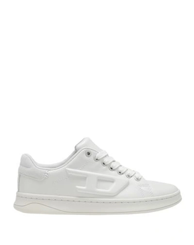 Diesel S-athene Low W Woman Sneakers Ivory Size 8 Bovine Leather In White