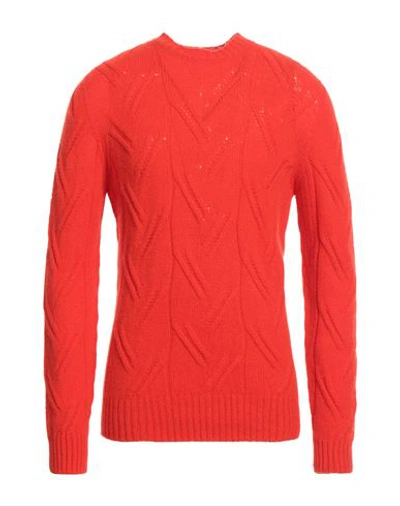 Drumohr Man Sweater Tomato Red Size 42 Lambswool