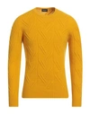 Drumohr Man Sweater Ocher Size 44 Lambswool In Yellow