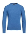 +39 Masq Man Sweater Light Blue Size 38 Wool