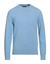+39 Masq Man Sweater Light Blue Size 40 Wool