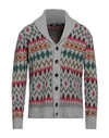 +39 Masq Man Cardigan Grey Size 42 Wool, Polyamide In Grey