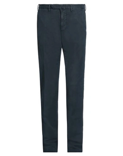 Santaniello Man Pants Midnight Blue Size 44 Cotton, Elastane In Blue