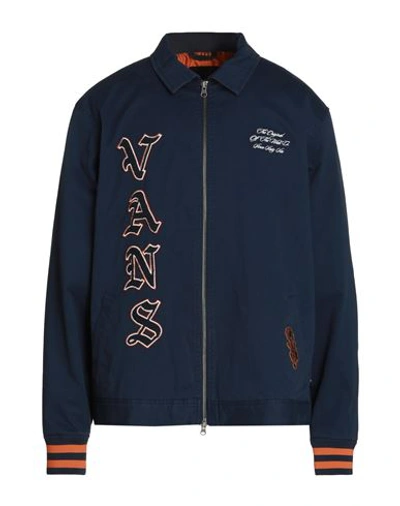 Vans Edler Station Jacket Man Jacket Navy Size L Cotton, Elastane In Navy Blue