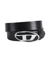 Diesel B-1dr W Woman Belt Black Size 38 Bovine Leather In Black