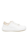 Geox Woman Sneakers White Size 7 Soft Leather, Textile Fibers In White
