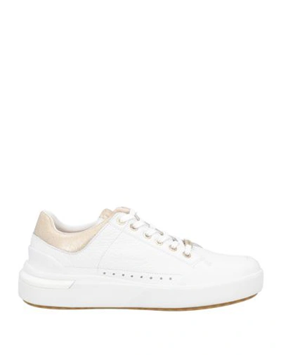 Geox Woman Sneakers White Size 7 Soft Leather, Textile Fibers