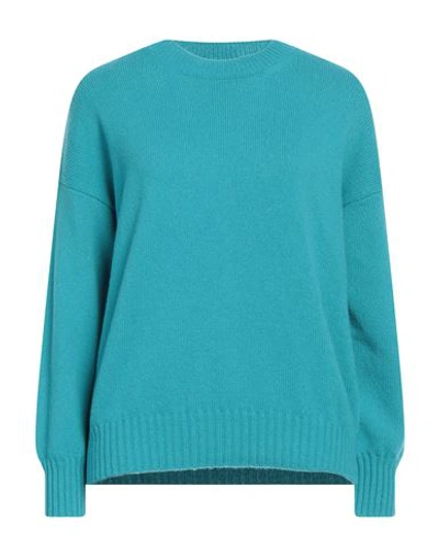 Aragona Woman Sweater Turquoise Size 8 Cashmere In Blue