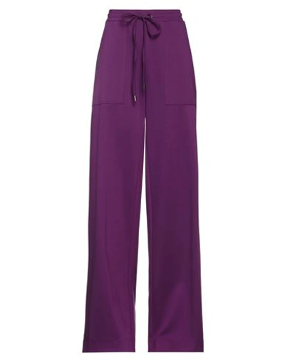 Gattinoni Woman Pants Mauve Size 6 Viscose, Polyamide, Elastane In Purple