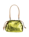 Corsia Woman Handbag Acid Green Size - Textile Fibers, Soft Leather