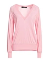 Versace Woman Sweater Pink Size 4 Virgin Wool, Cashmere, Silk