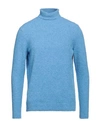 +39 Masq Man Turtleneck Azure Size 38 Cotton, Polyamide, Elastane In Blue