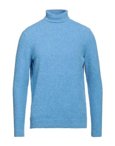 +39 Masq Man Turtleneck Azure Size 38 Cotton, Polyamide, Elastane In Blue