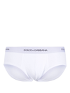 Dolce & Gabbana Elasticated Waistband Ribbed Briefs In White