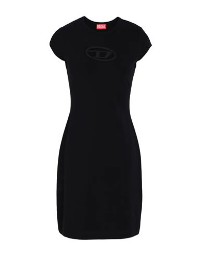 DIESEL DIESEL D-ANGIEL WOMAN SHORT DRESS BLACK SIZE XL COTTON, ELASTANE