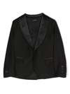Monnalisa Shawl-lapels Single-breasted Blazer In Black
