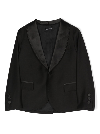 Monnalisa Kids' Shawl-lapels Single-breasted Blazer In Black