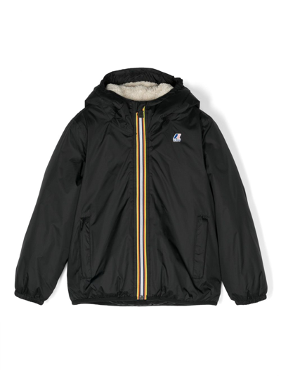 K-way Kids' Le Vrai 3.0 Claude Hooded Jacket In Black