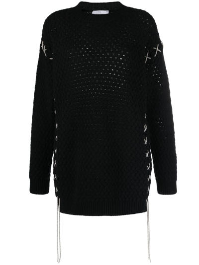Giuseppe Di Morabito Open-knit Merino-cashmere Jumper In Black