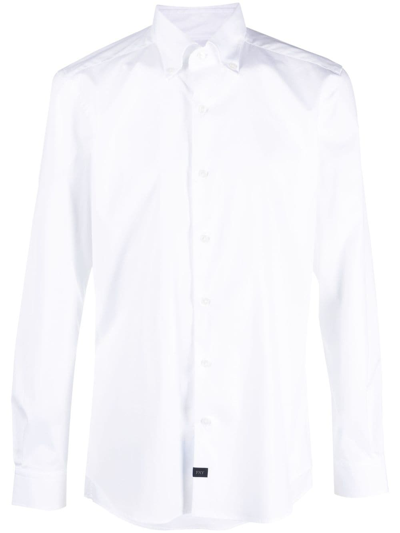 Fay Long-sleeve Stretch Shirt In White