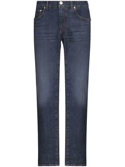 Etro Pegaso-motif Slim-fit Jeans In Blu