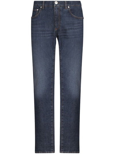 Etro Pegaso-motif Slim-fit Jeans In Blue