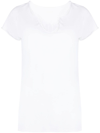 Zadig & Voltaire Amour Crystal-embellished Henley T-shirt In White