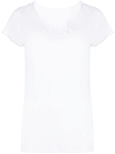 Zadig & Voltaire Amour Crystal-embellished Henley T-shirt In White