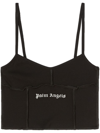 Palm Angels Logo-print Crop Top In Black