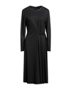 Peserico Woman Midi Dress Black Size 14 Viscose, Virgin Wool, Polyamide, Merino Wool, Cashmere
