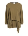 Wolford Woman T-shirt Military Green Size M Modal, Elastane