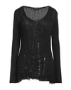 Dondup Woman Sweater Black Size 6 Viscose, Wool, Acrylic, Polyester In Black