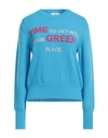 Herno Woman Sweater Azure Size 6 Wool In Blue