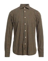 Tintoria Mattei 954 Man Shirt Military Green Size 17 Cotton In Green