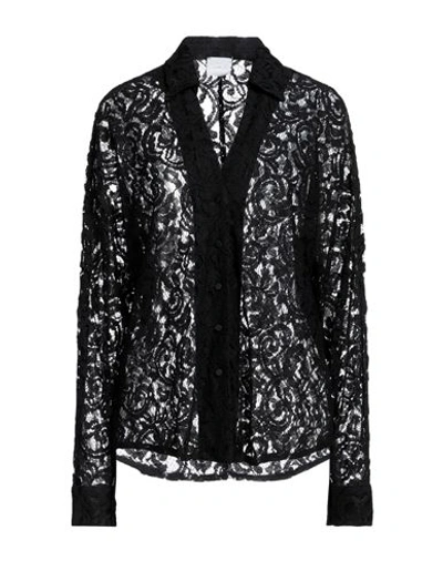 Merci Italia Woman Shirt Black Size S Viscose, Cotton, Polyamide