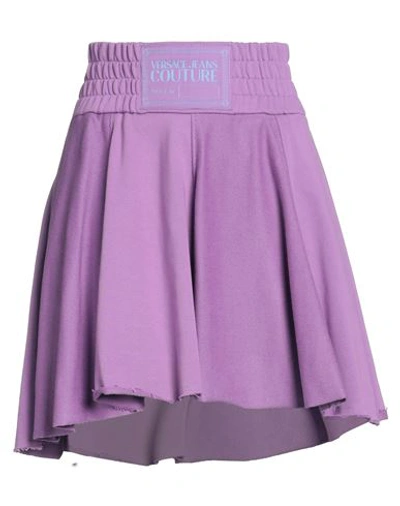 Versace Jeans Couture Woman Mini Skirt Light Purple Size 6 Cotton
