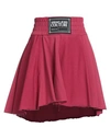 Versace Jeans Couture Woman Mini Skirt Garnet Size 6 Cotton In Red